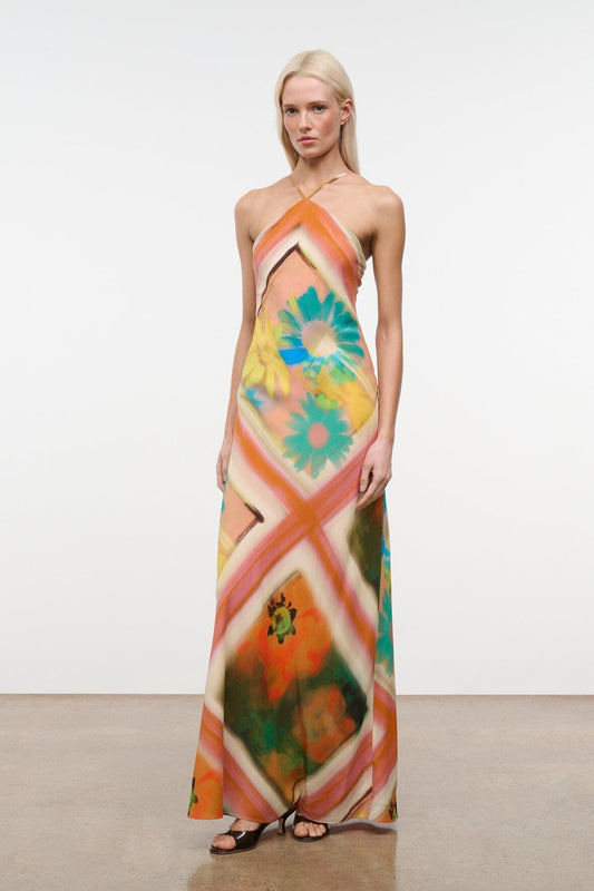 STAUD | Cubism Dress Superbloom Scarf