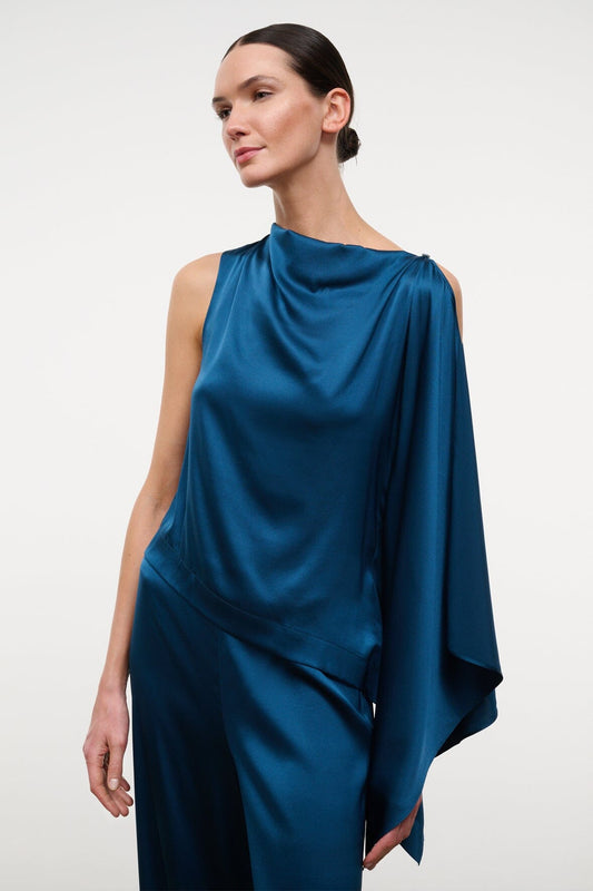 STAUD | Sabina Silk Top Harbor