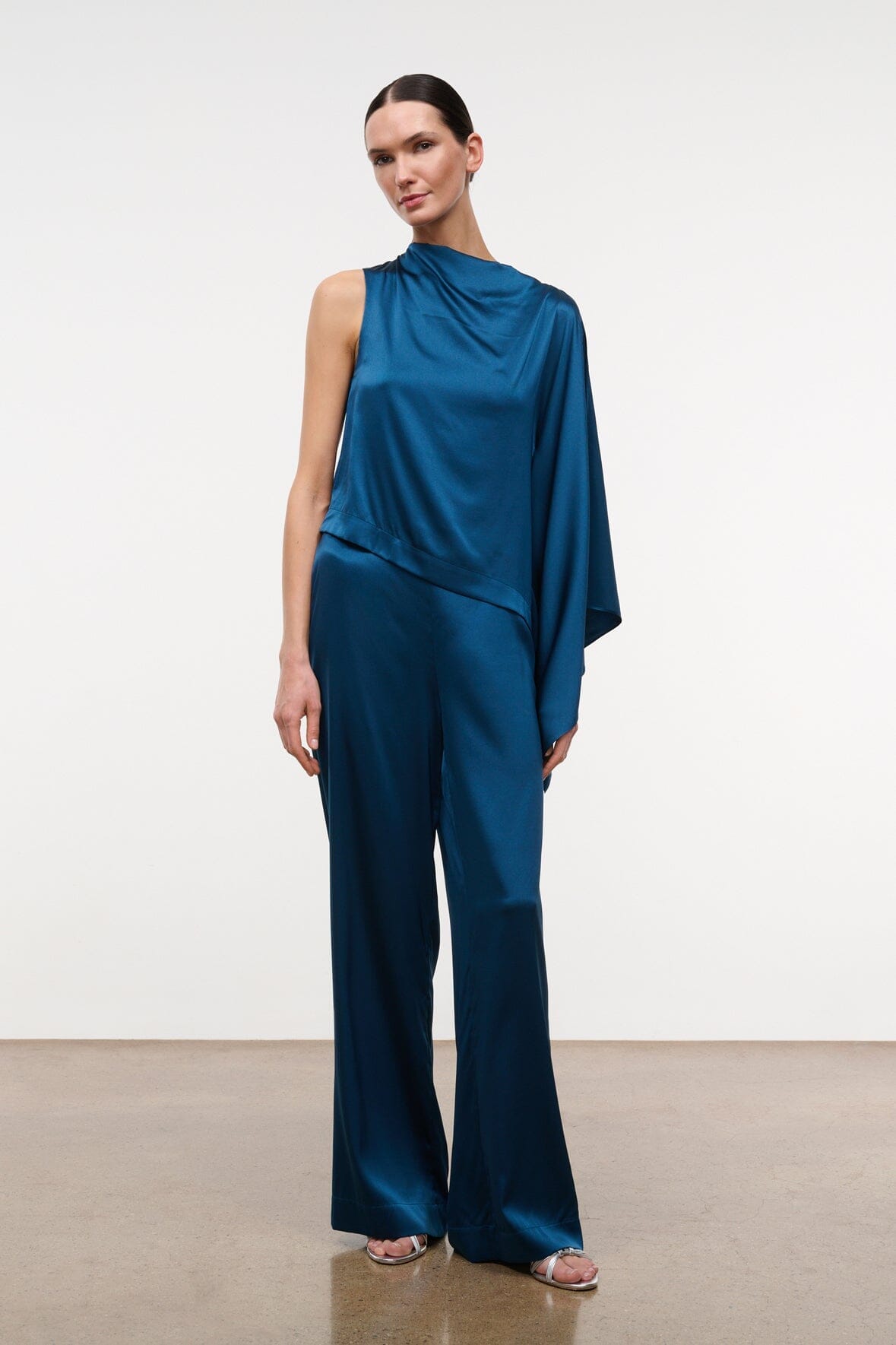 STAUD | Sabina Silk Top Harbor