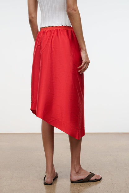 STAUD | Georgia Silk Convertible Top Red Rose