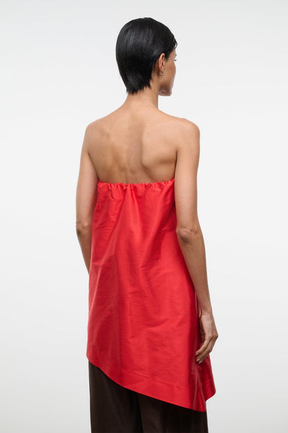 STAUD | Georgia Silk Convertible Top Red Rose