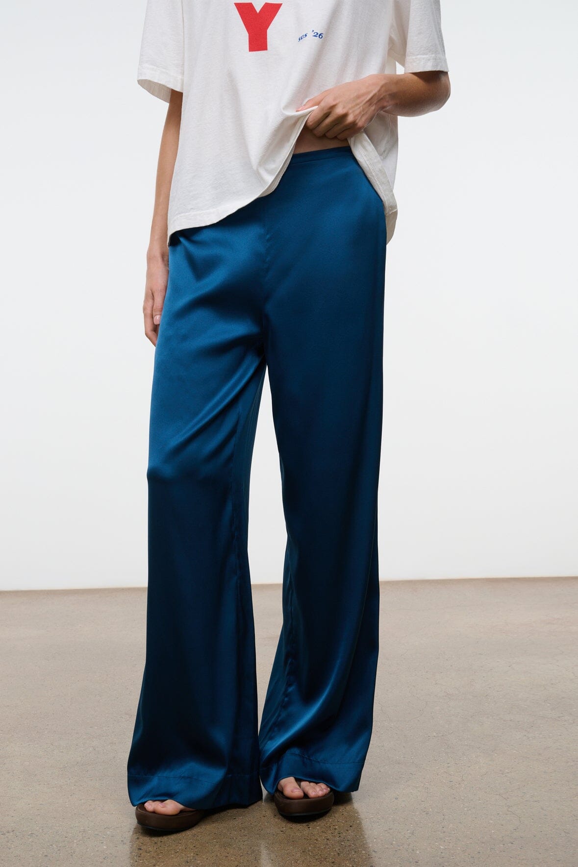 STAUD | Stroll Silk Pant Harbor