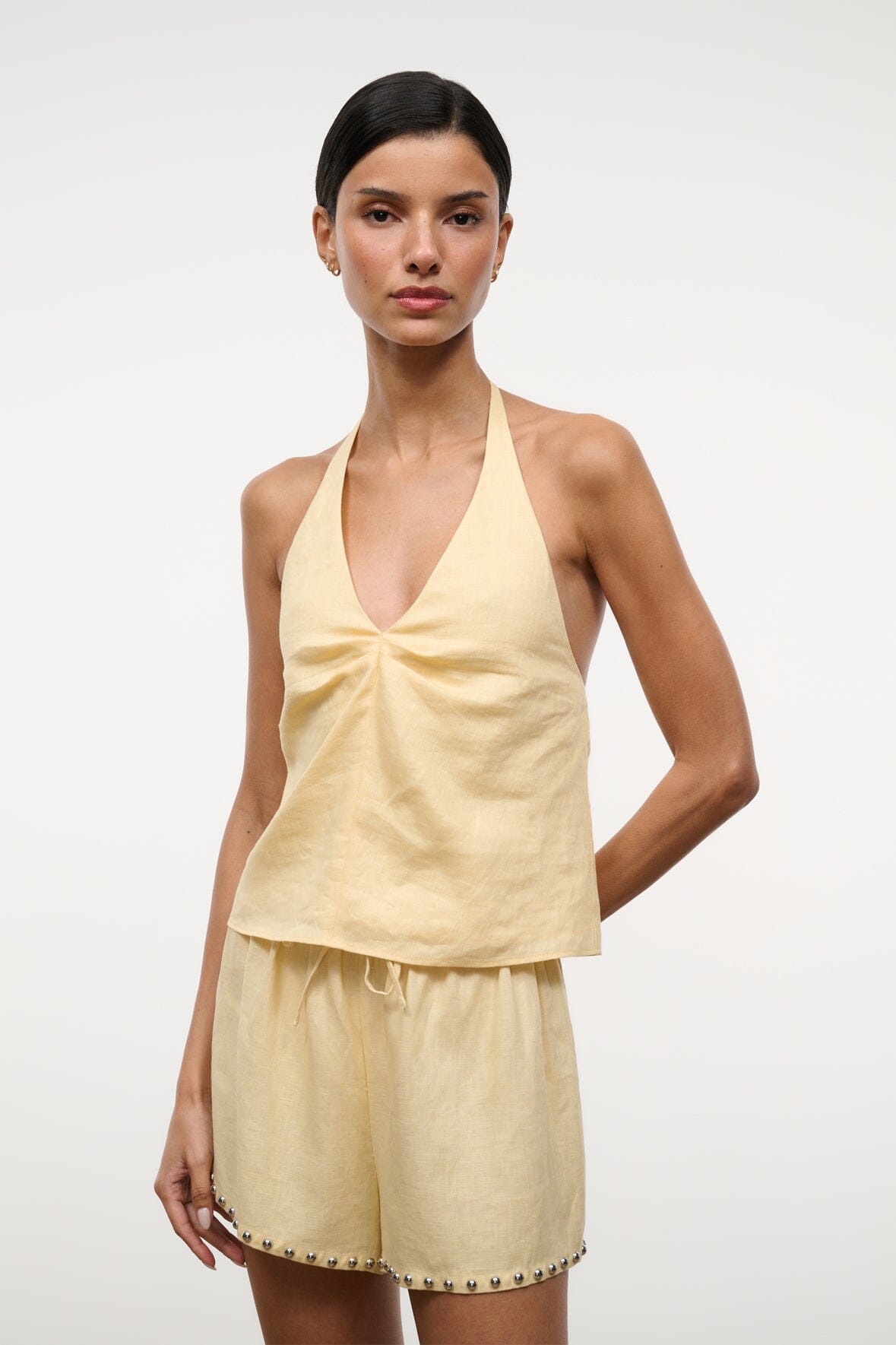 STAUD | Paddle Linen Short Butter Studs