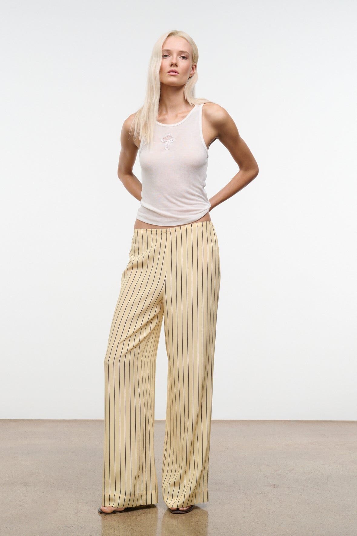 STAUD | Stroll Silk Pant Monday Stripe