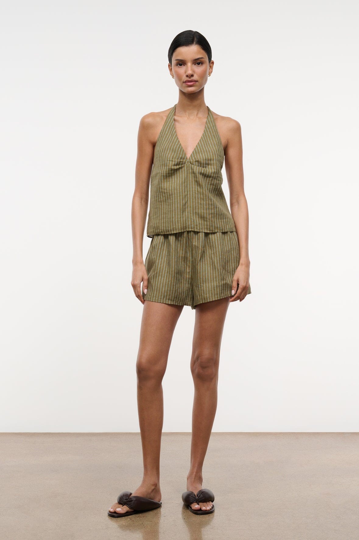 STAUD | Paddle Linen Short Porto Stripe