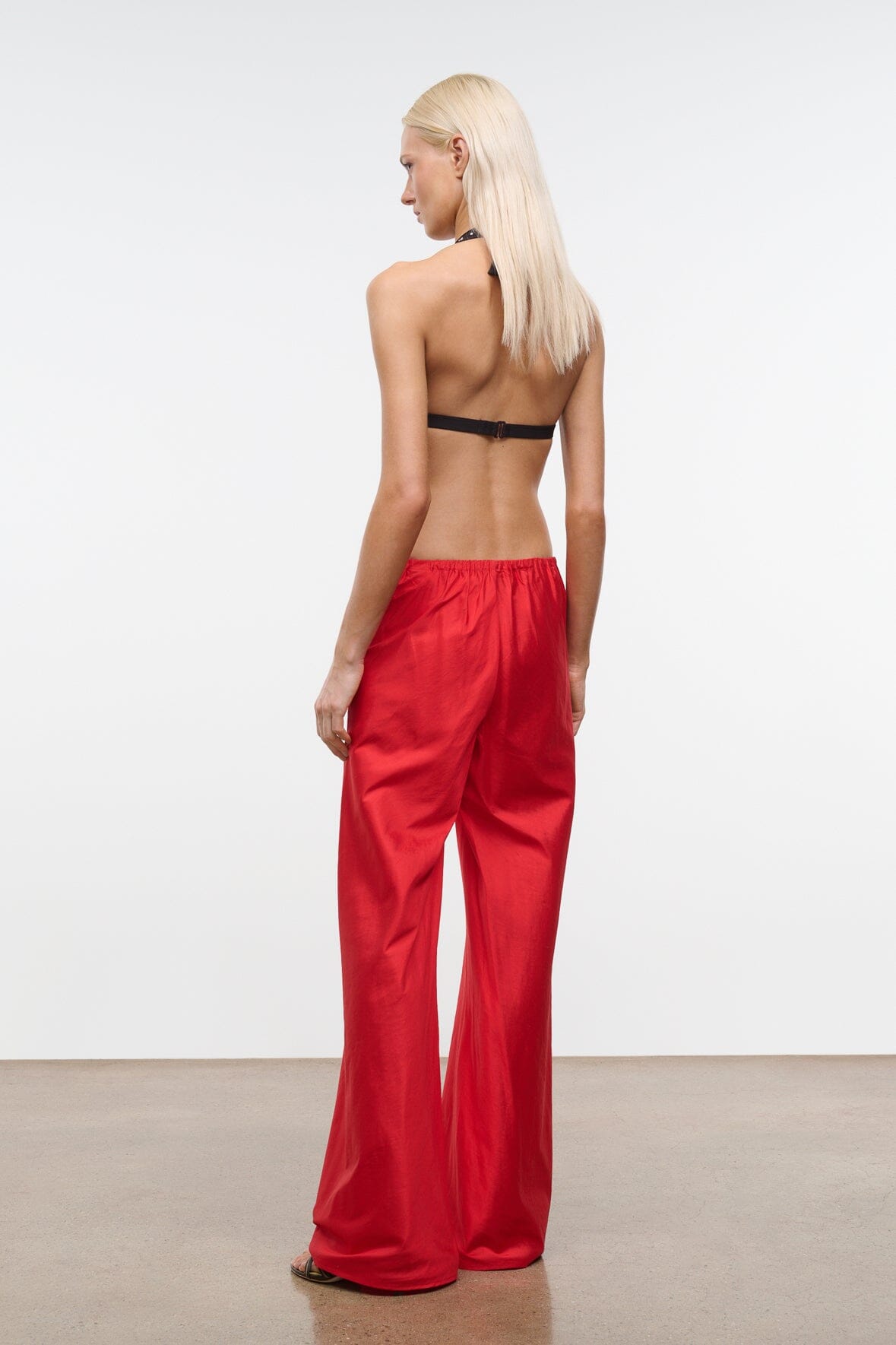 STAUD | Stroll Silk Pant Red Rose