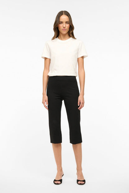 STAUD | Leone Pant Black - Cropped Black Fitted Pants