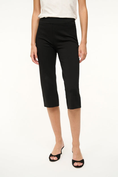 STAUD | Leone Pant Black - Cropped Black Fitted Pants