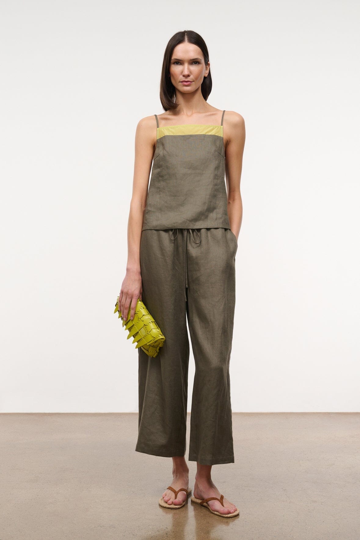 STAUD | Mateo Linen Pant Thyme