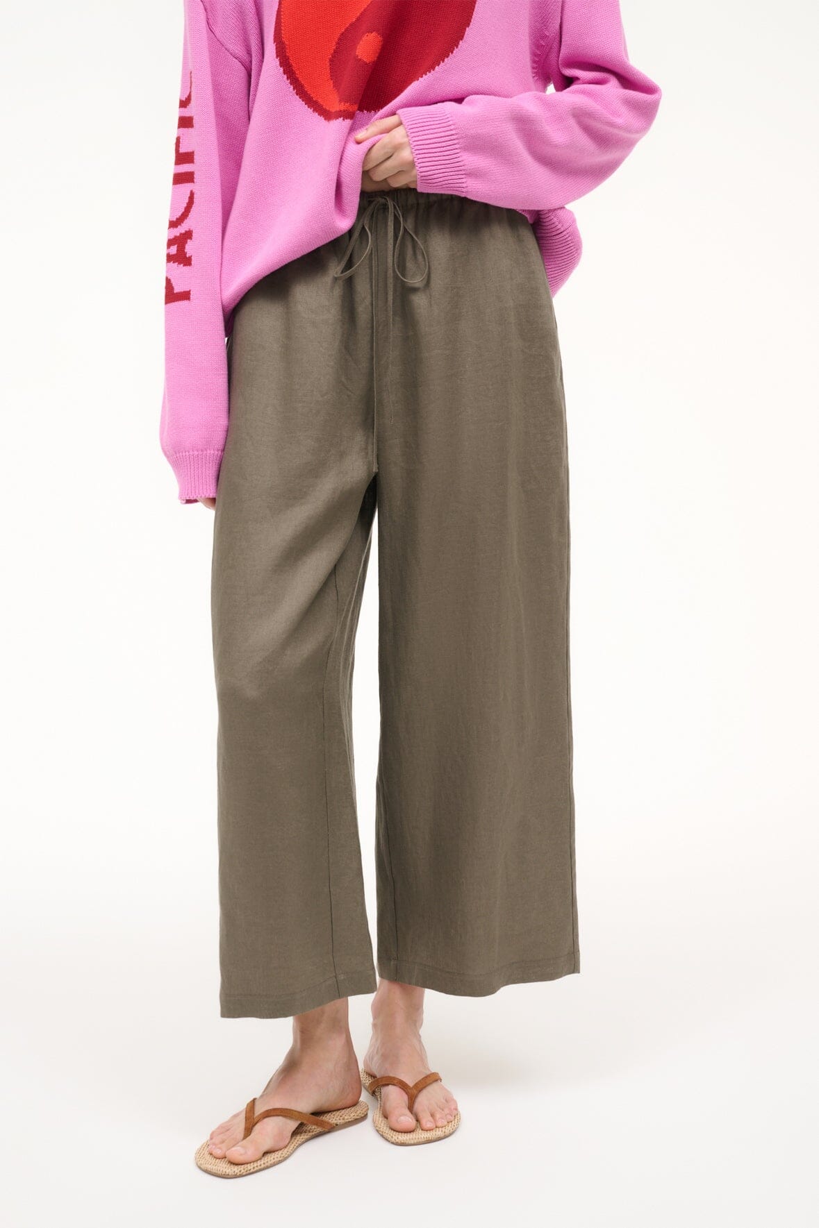 STAUD | Mateo Linen Pant Thyme