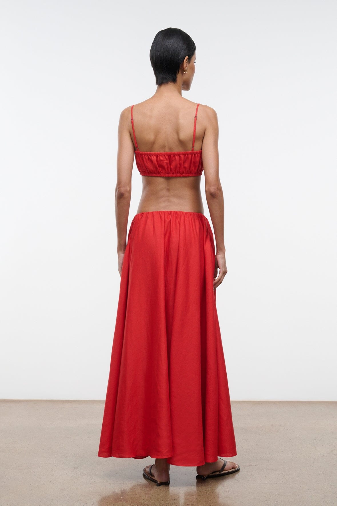 STAUD | Milano Linen Skirt Tomato