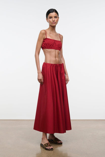 STAUD | Milano Skirt Rouge