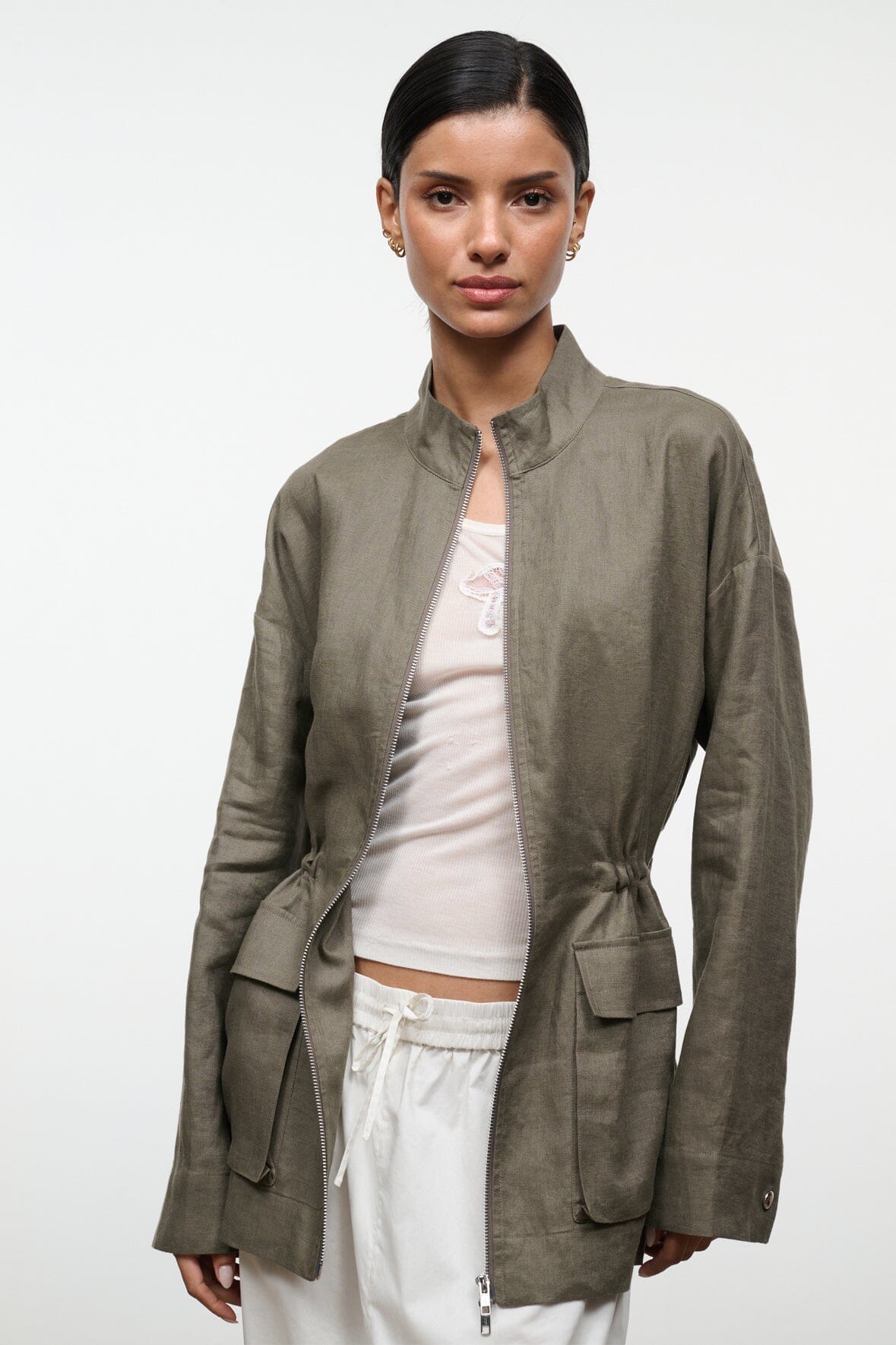 STAUD | Reed Linen Jacket Thyme