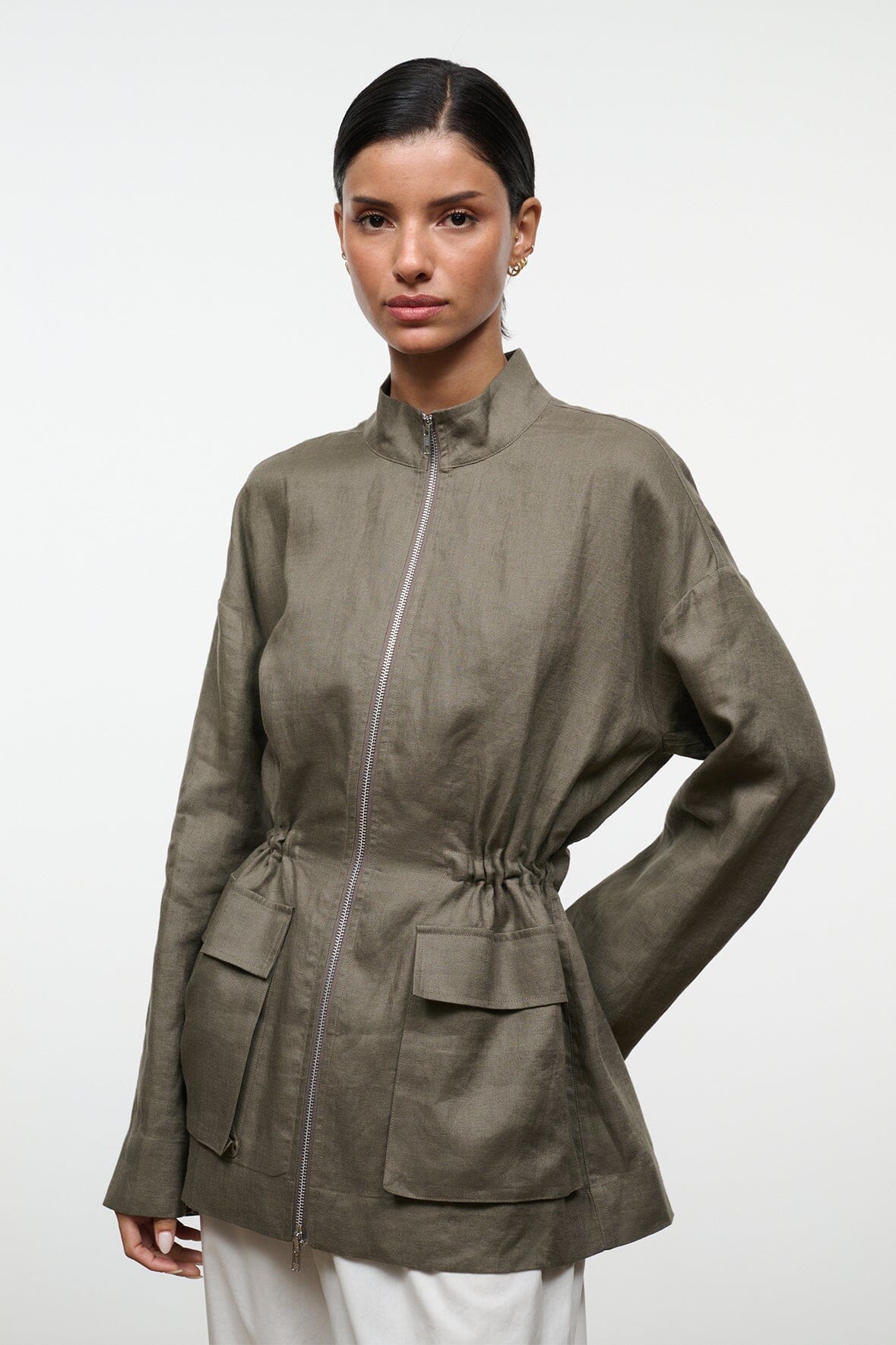 STAUD | Reed Linen Jacket Thyme