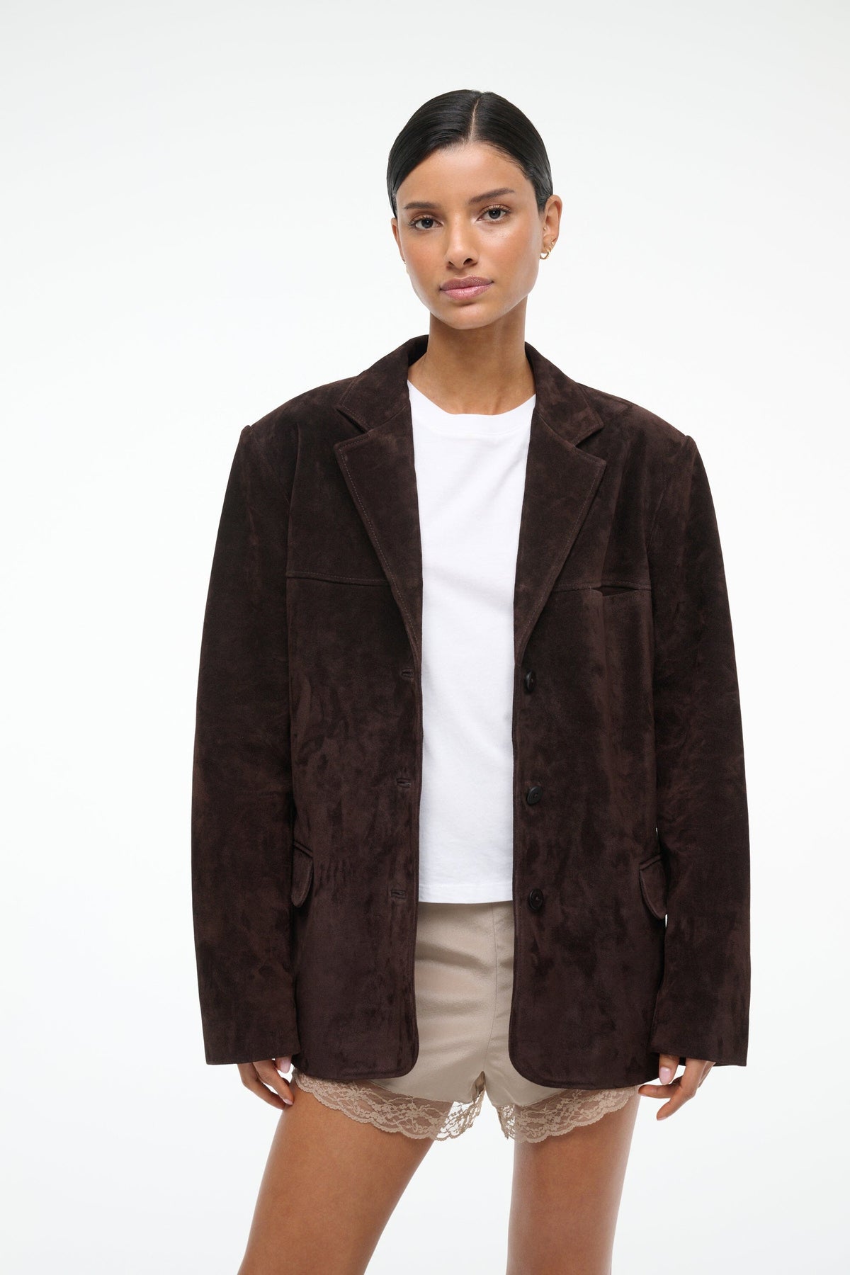STAUD | Natalie Suede Jacket Espresso
