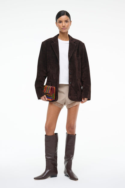STAUD | Natalie Suede Jacket Espresso