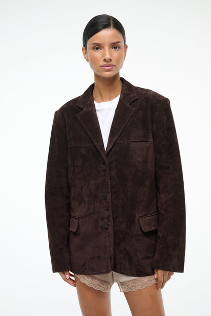STAUD | Natalie Suede Jacket Espresso