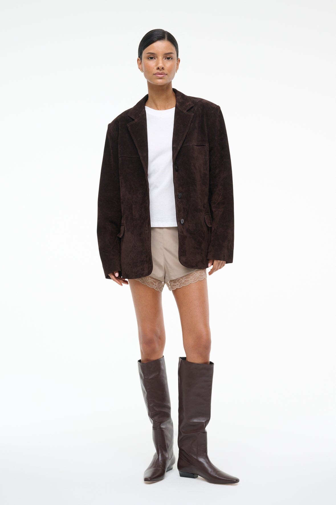 STAUD | Natalie Suede Jacket Espresso