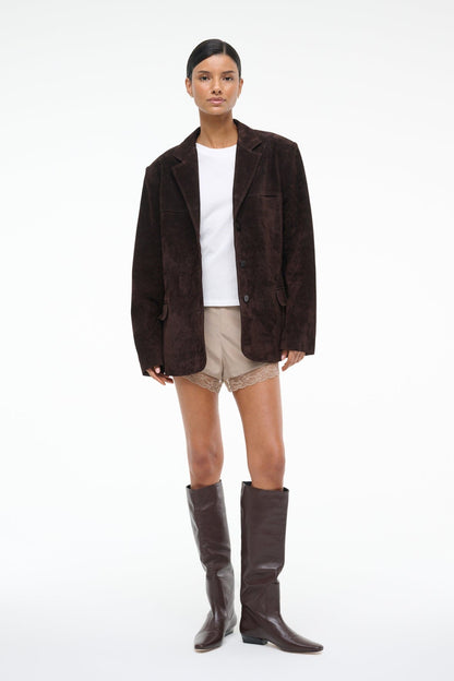 STAUD | Natalie Suede Jacket Espresso
