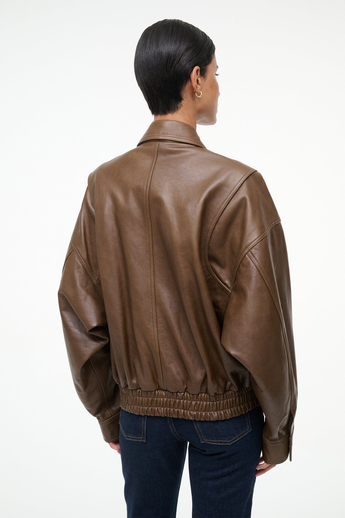 STAUD | Eugene Leather Jacket Truffle