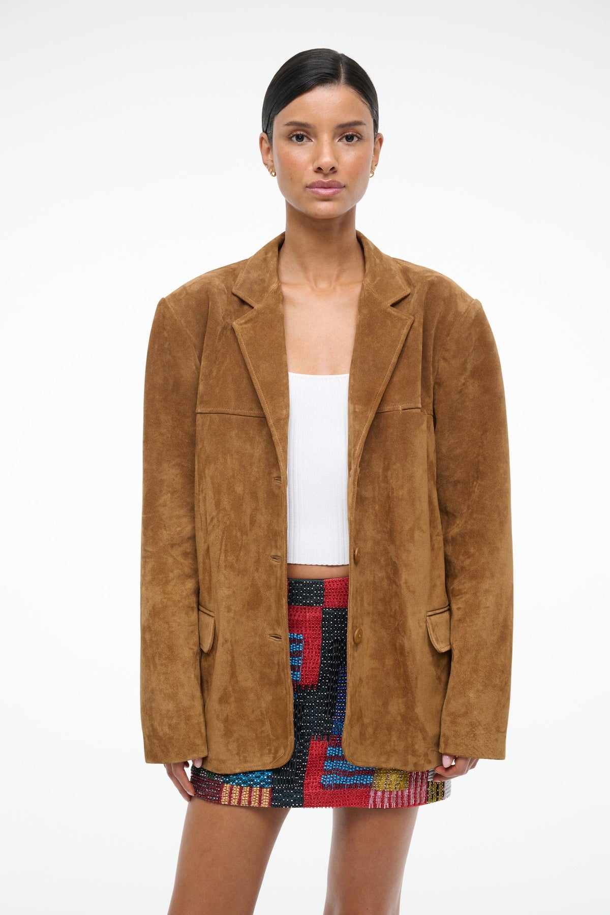 STAUD | Natalie Suede Jacket Tan