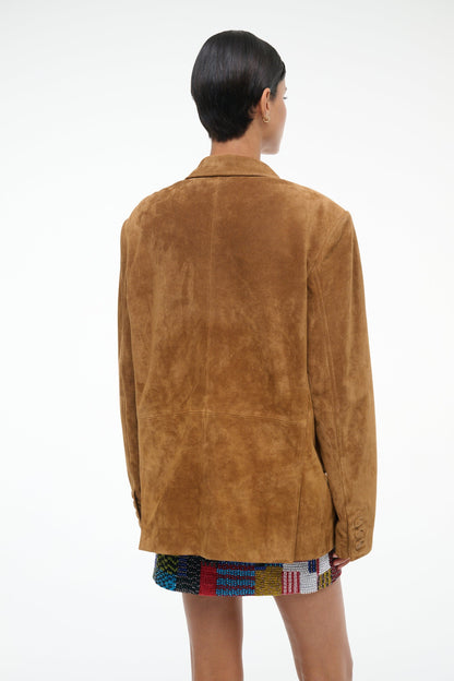 STAUD | Natalie Suede Jacket Tan