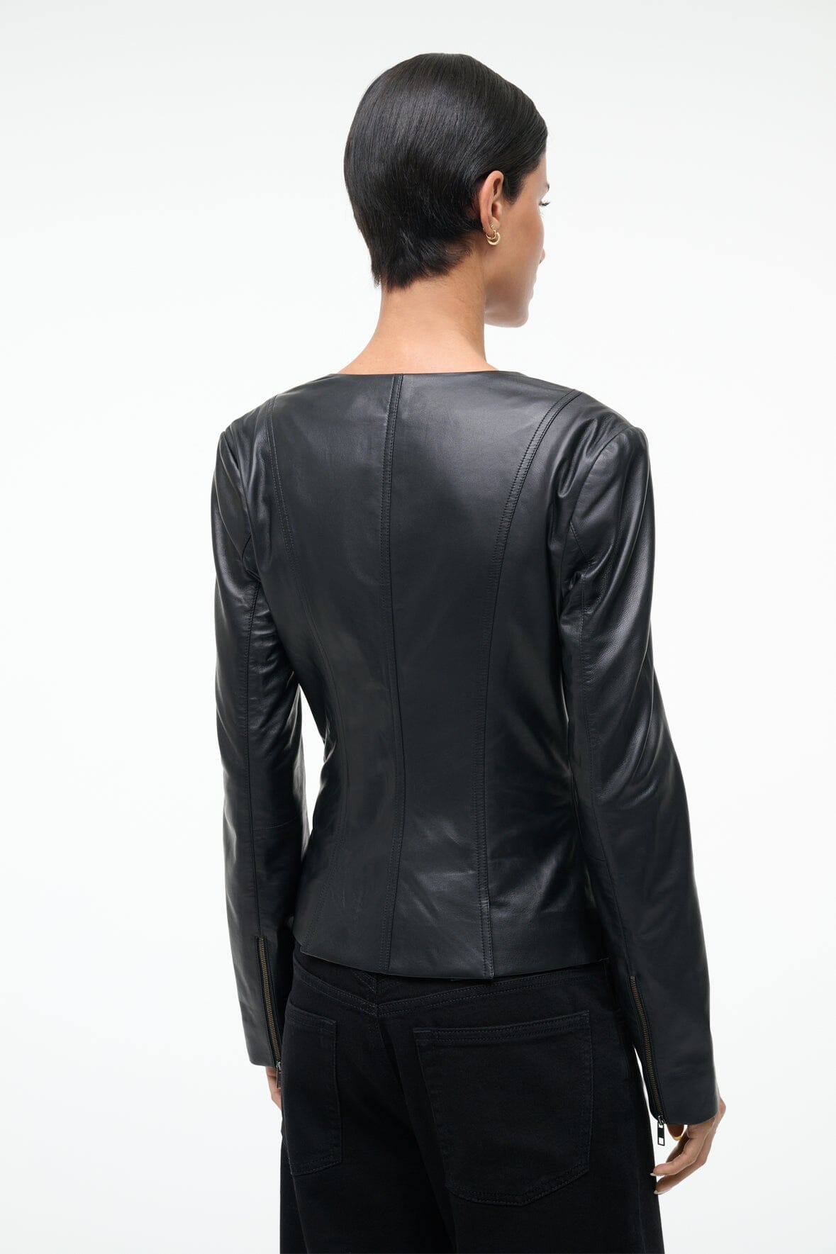 STAUD | Wells Leather Jacket Black
