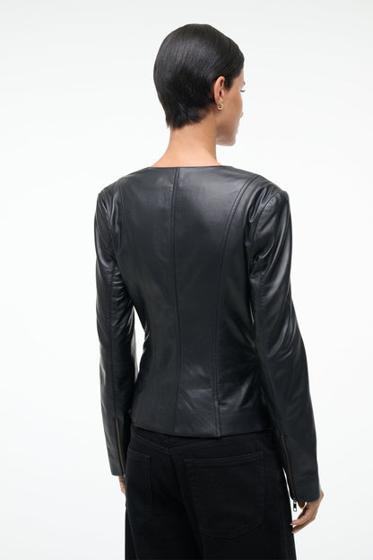 STAUD | Wells Leather Jacket Black
