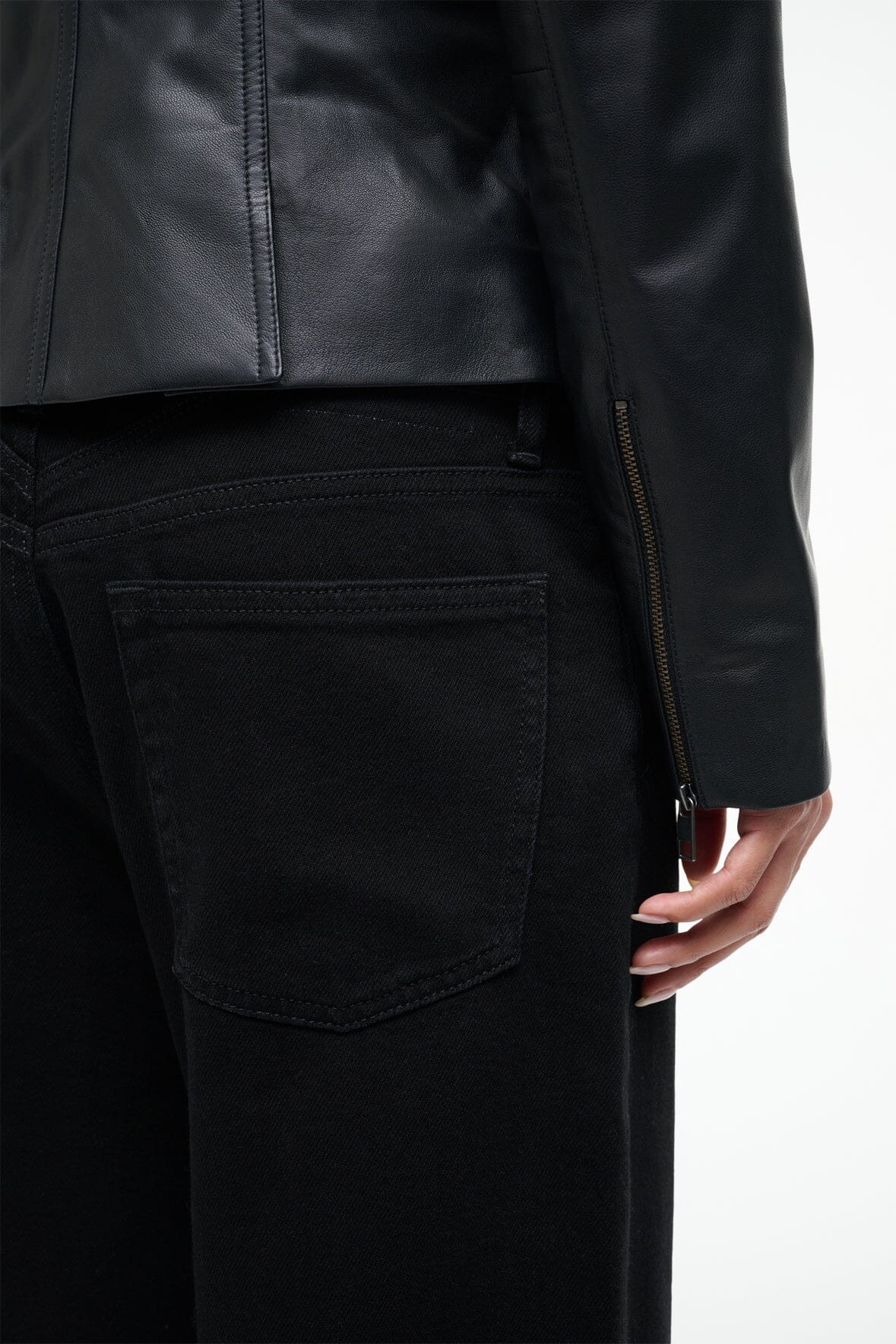 STAUD | Wells Leather Jacket Black