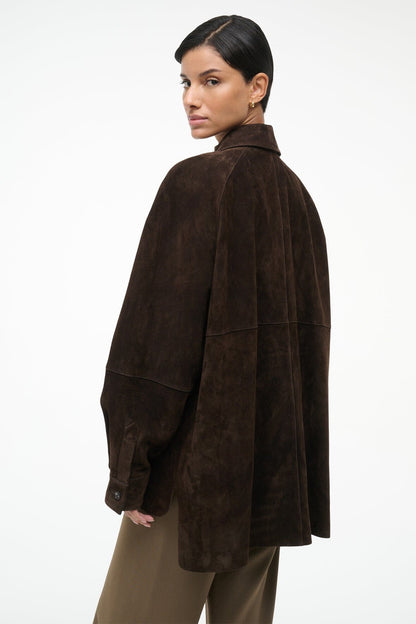 STAUD | Josette Suede Shirt Espresso