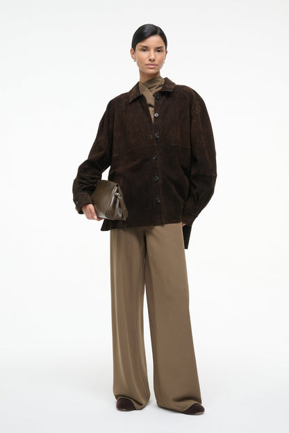 STAUD | Josette Suede Shirt Espresso