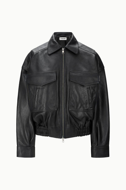 STAUD | Eugene Leather Jacket Black