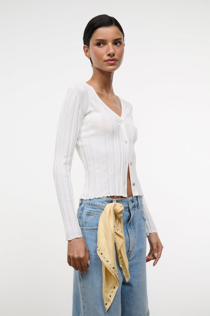 STAUD | Ezra Cardigan Ivory