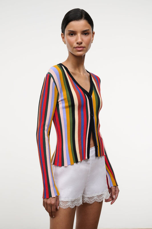 STAUD | Ezra Cardigan Artist Stripe