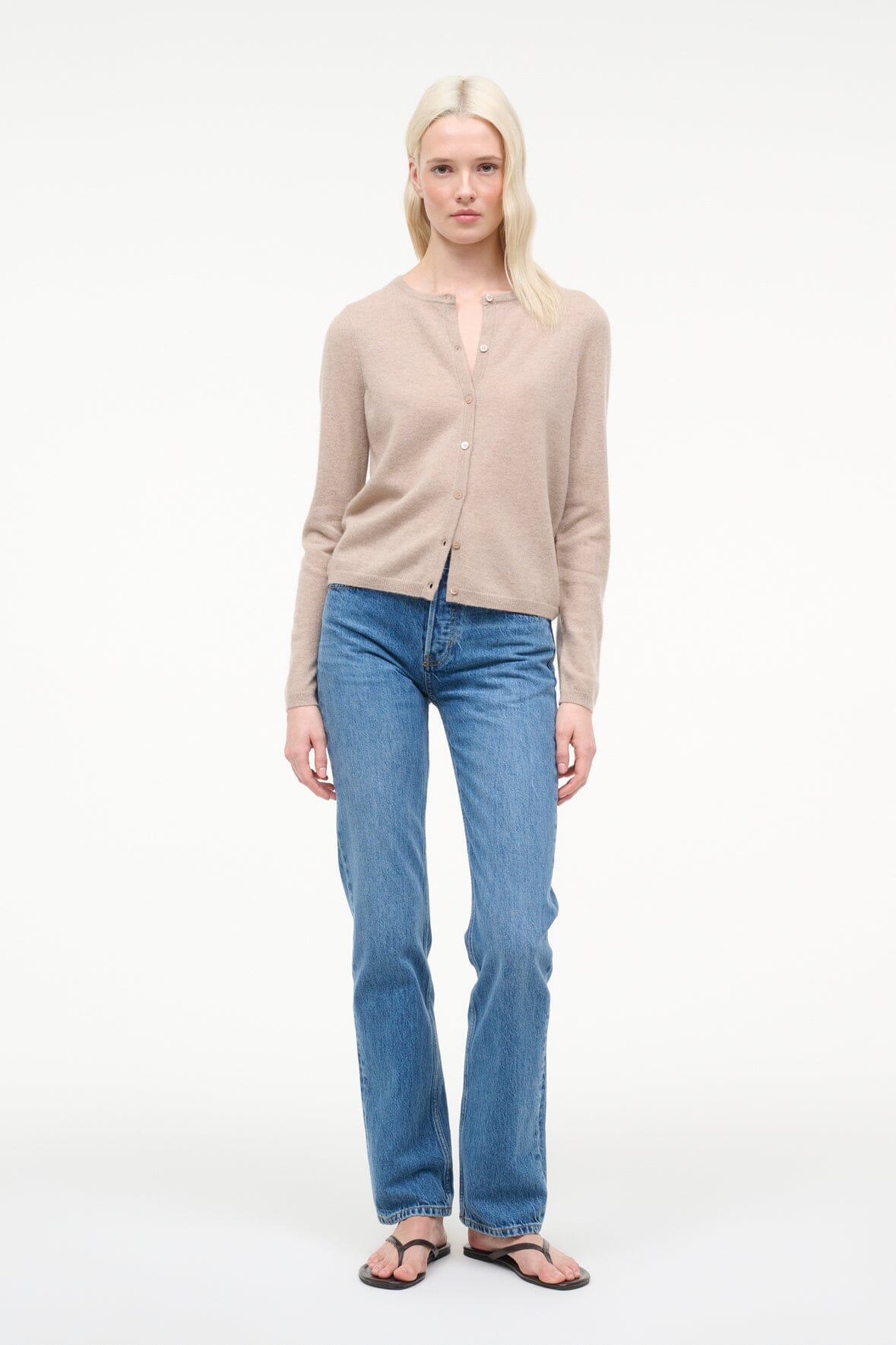 STAUD | Midnight Cashmere Cardigan Stone