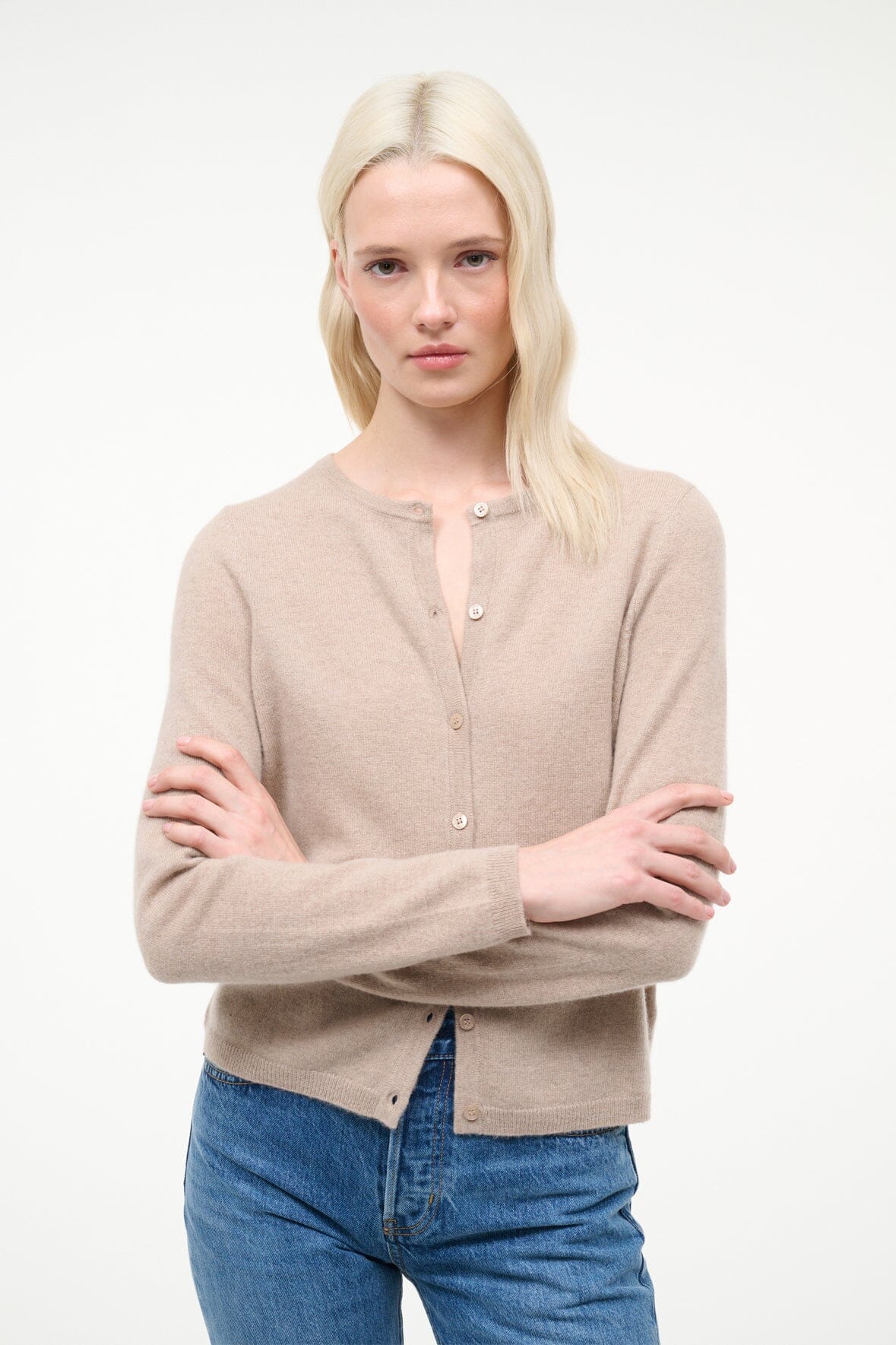 STAUD | Midnight Cashmere Cardigan Stone