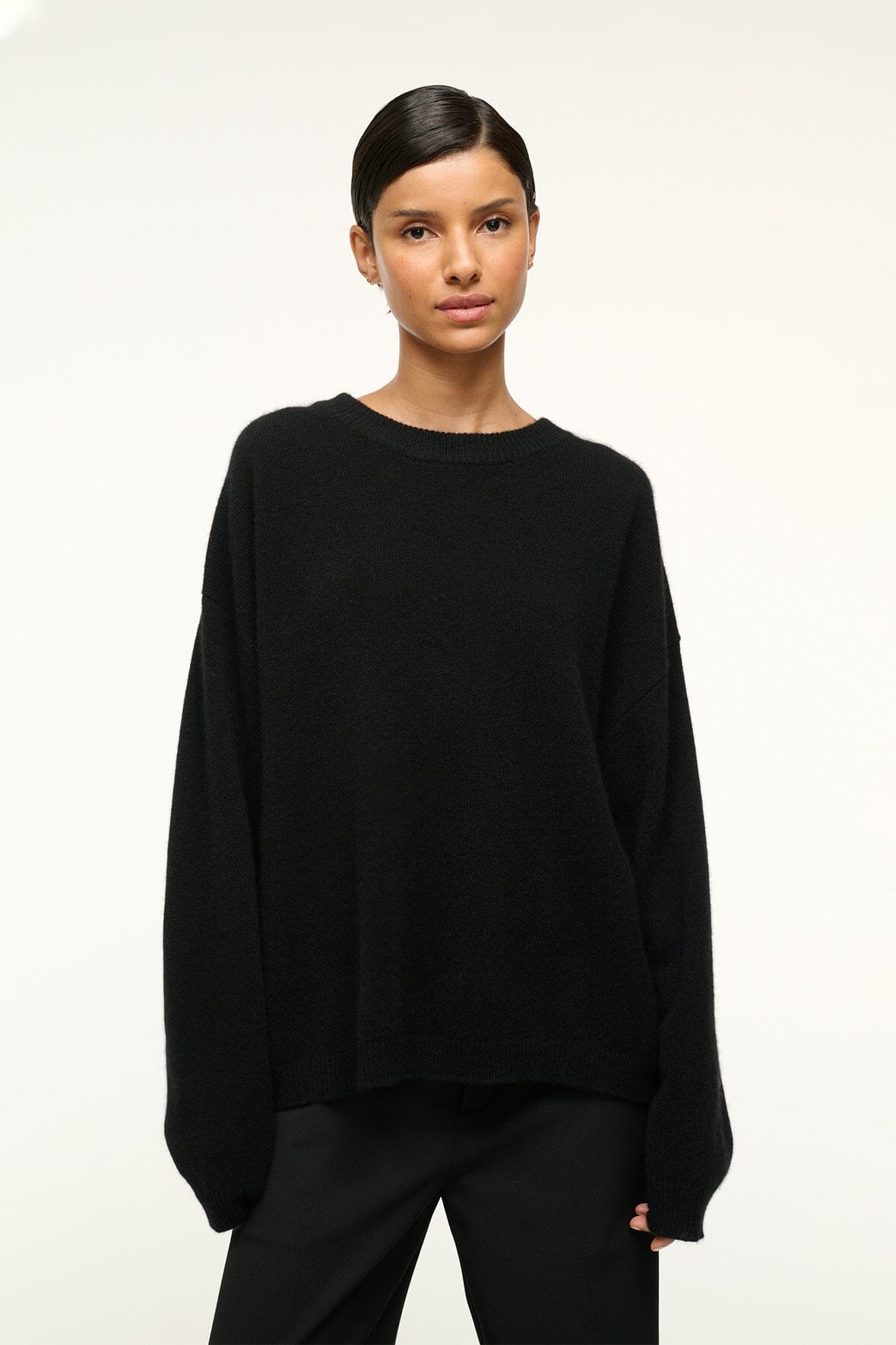 STAUD | Serrano Cashmere Relaxed Crew Black