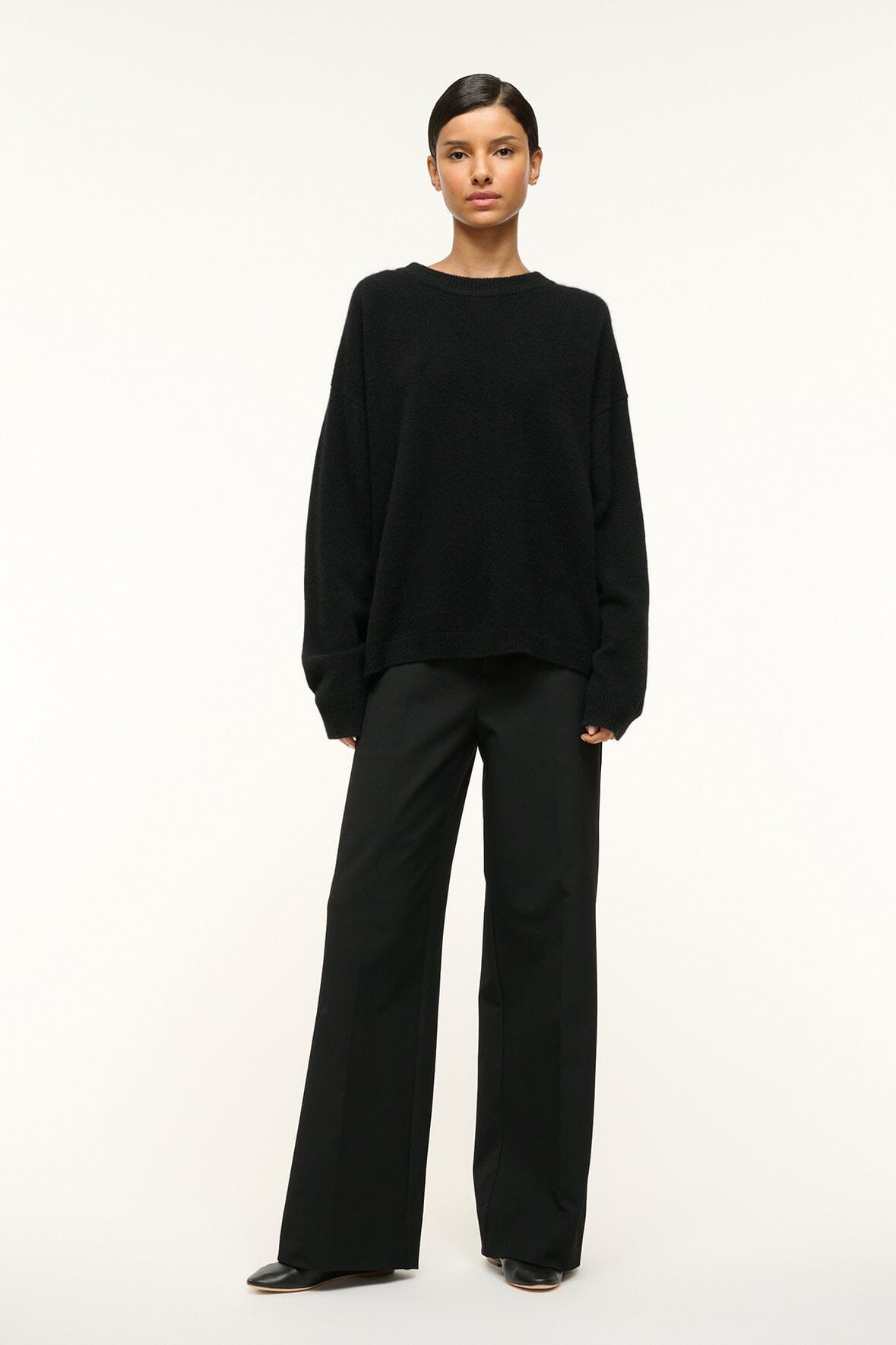 STAUD | Serrano Cashmere Relaxed Crew Black