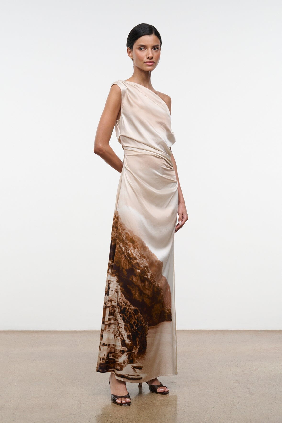 STAUD | Phare Silk Maxi Dress Cliffside