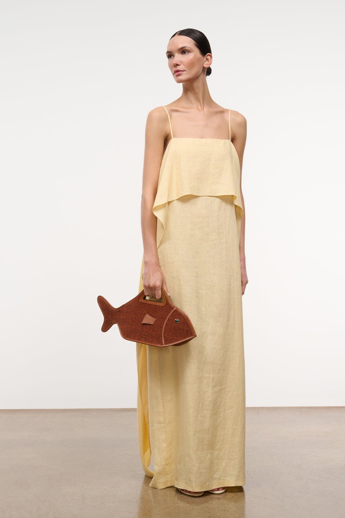 STAUD | Valencia Linen Dress Butter