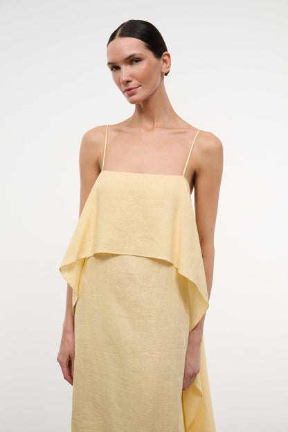 STAUD | Valencia Linen Dress Butter