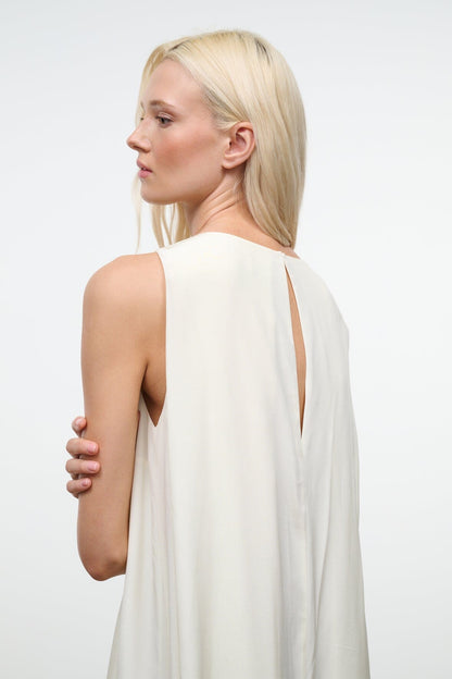 STAUD | Dalia Silk Dress Ivory