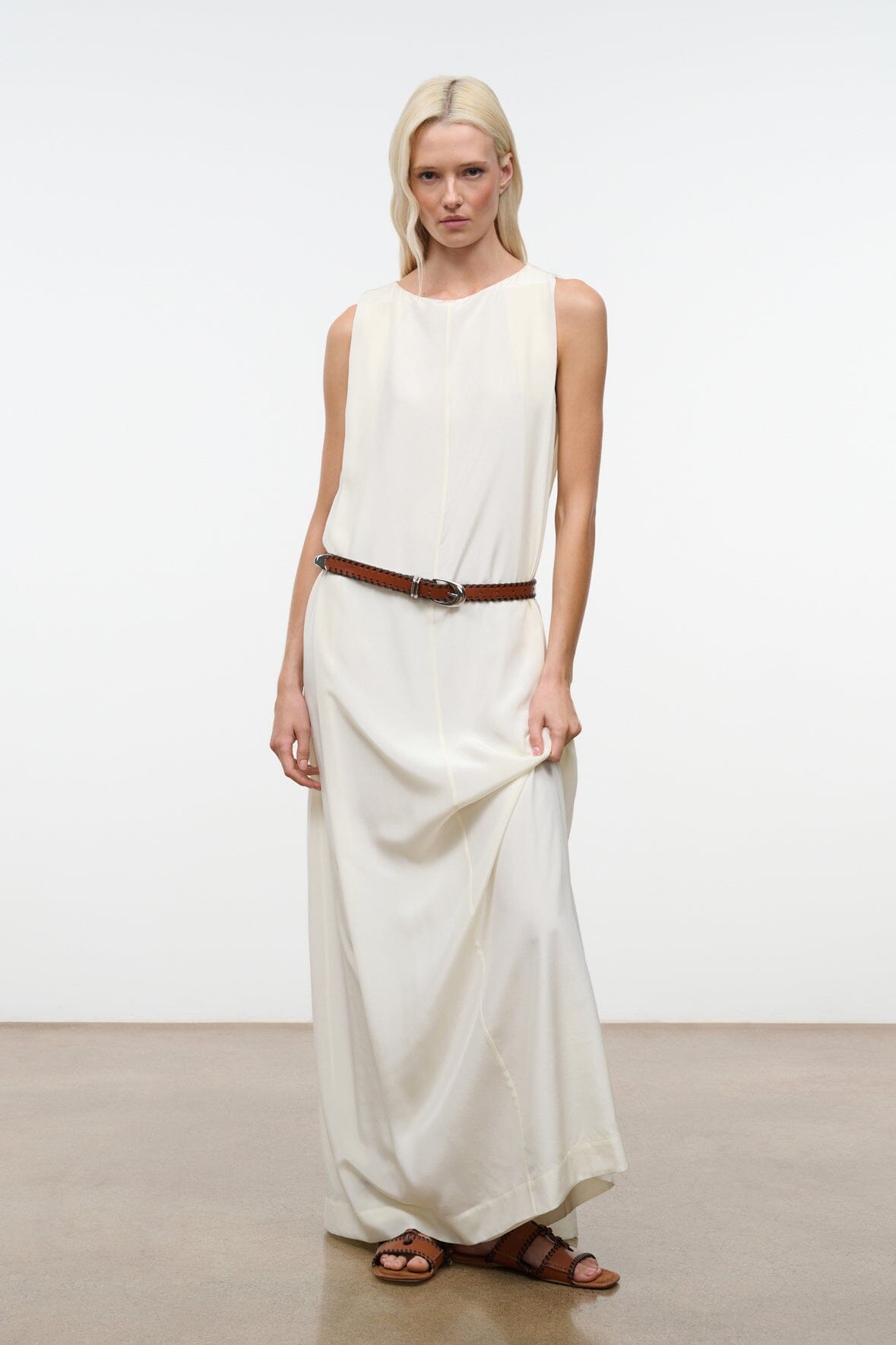 STAUD | Dalia Silk Dress Ivory