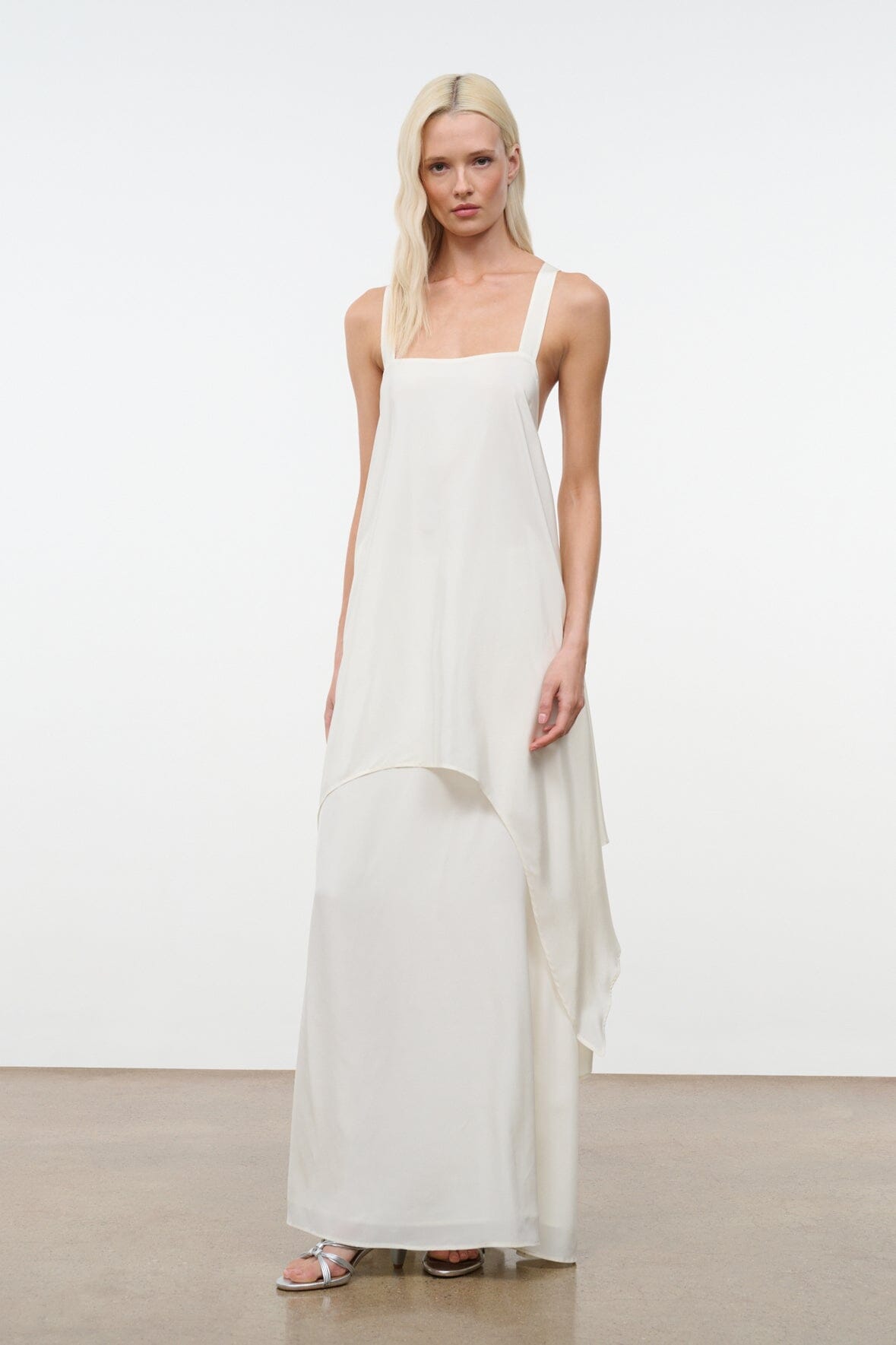 STAUD | Kira Silk Dress Ivory