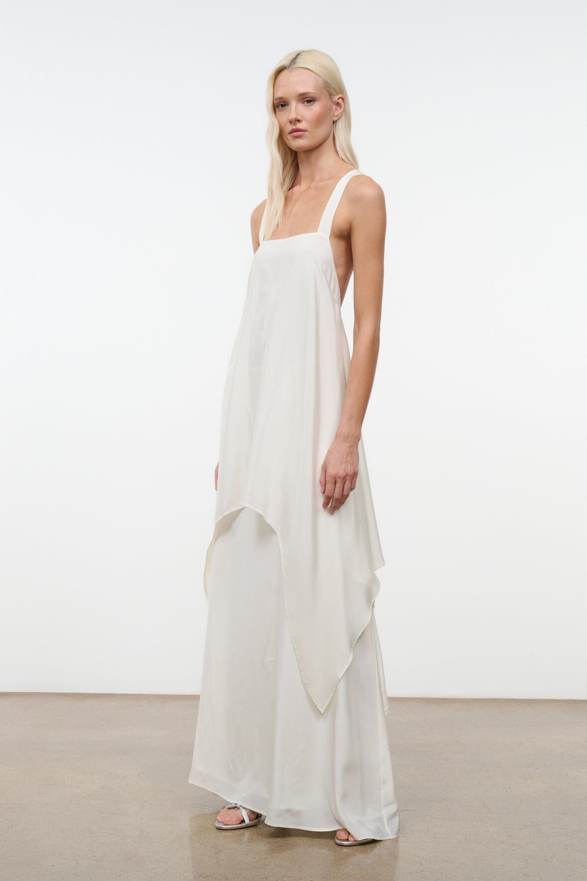 STAUD | Kira Silk Dress Ivory