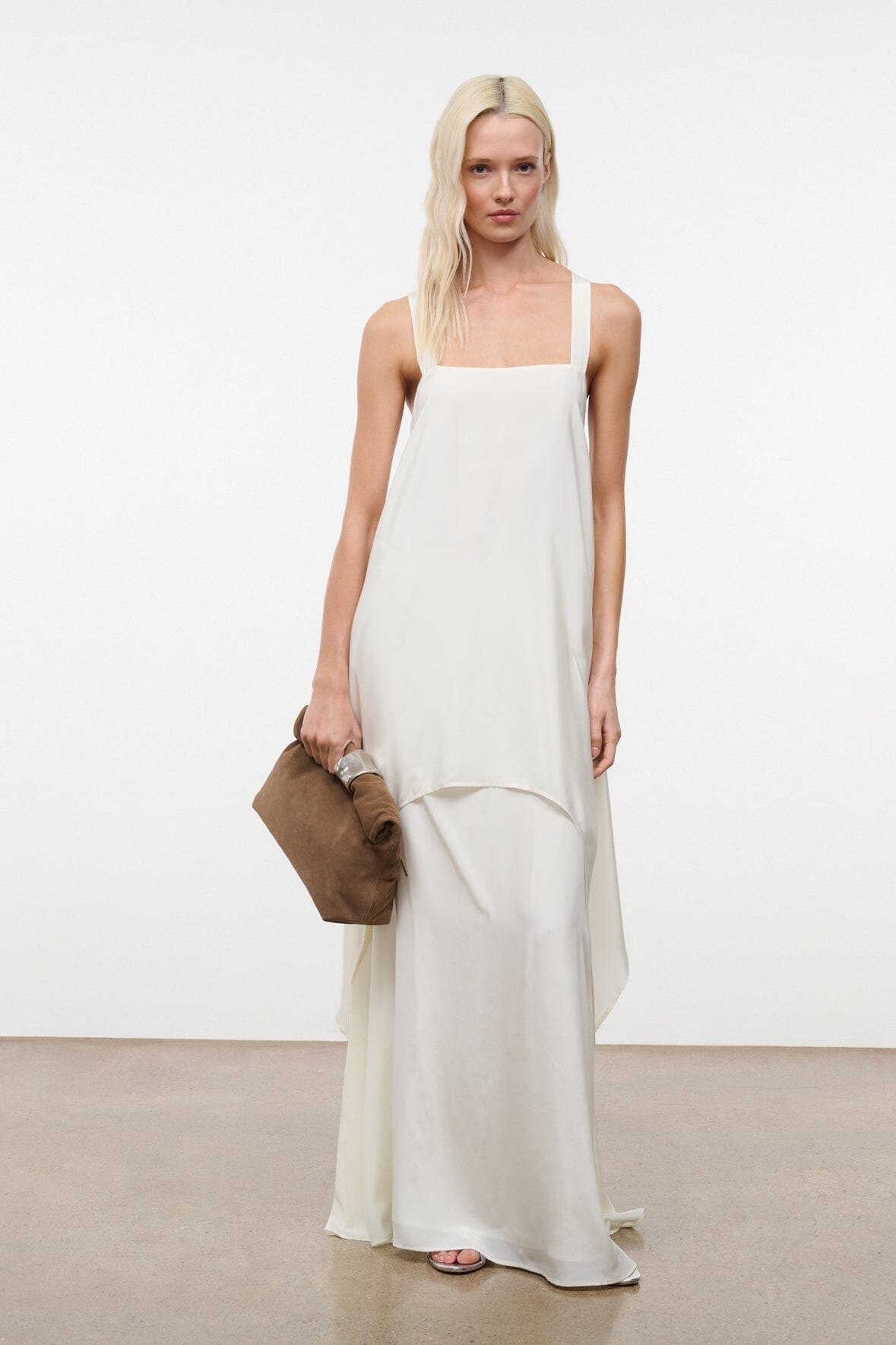 STAUD | Kira Silk Dress Ivory