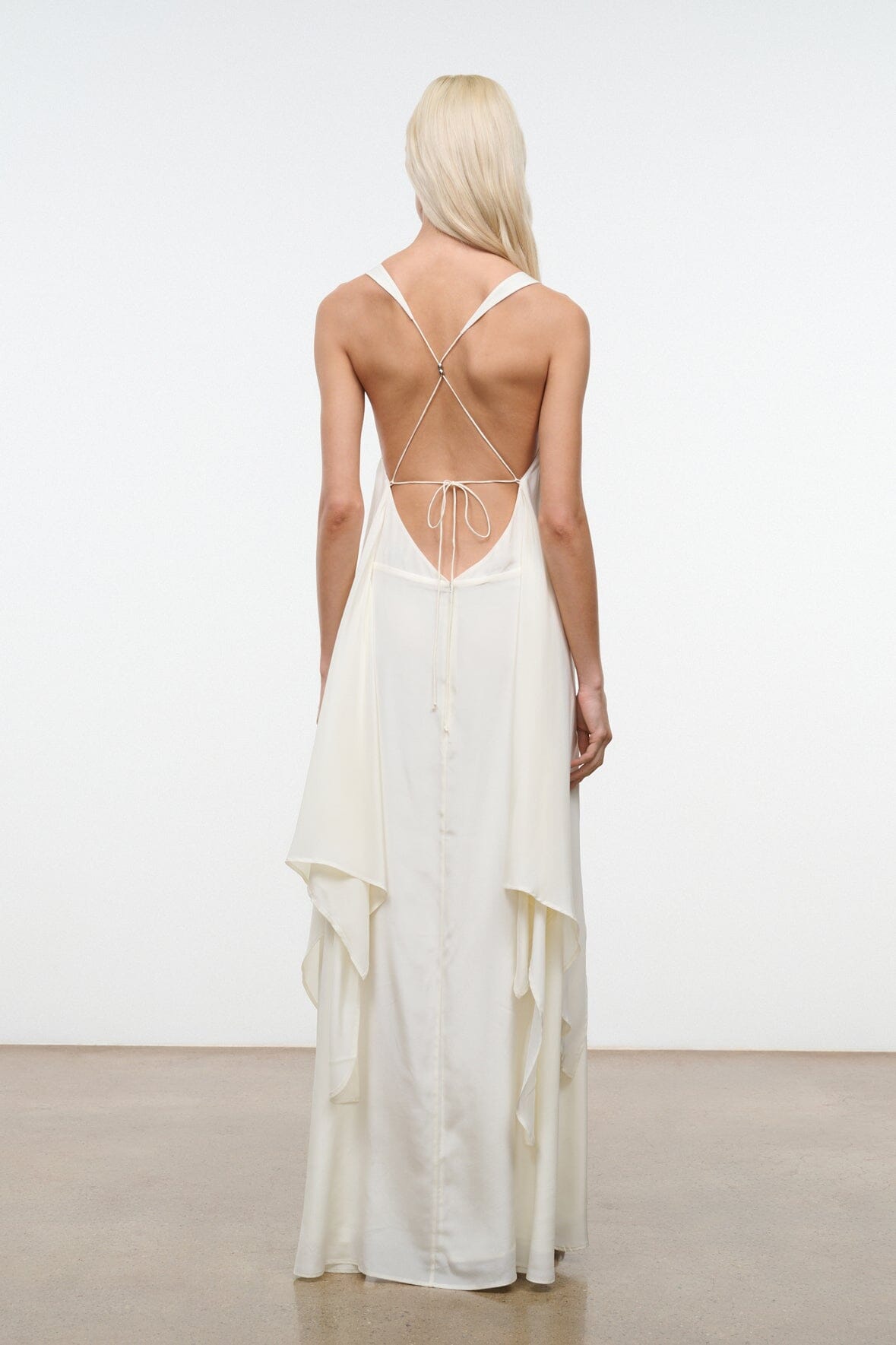 STAUD | Kira Silk Dress Ivory