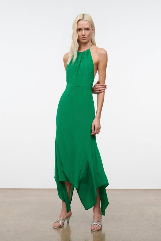STAUD | Bianca Silk Dress Kelly