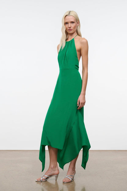 STAUD | Bianca Silk Dress Kelly