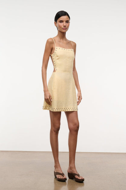 STAUD | Angelique Linen Dress Butter Studs